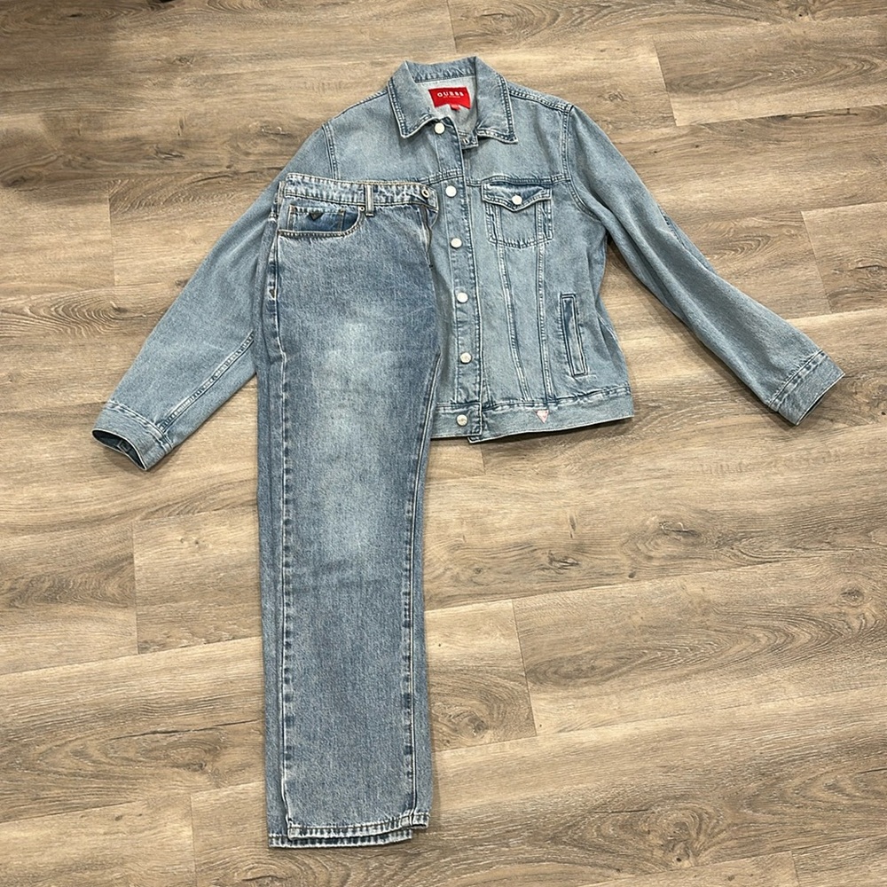 Guess denim jacket and jeans (large jacket and 34 jeans)